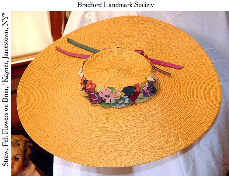 Straw Floppy Brim Hat with Felt Flowers